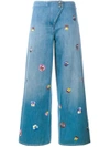 CHRISTOPHER KANE CHRISTOPHER KANE PANSY EMBROIDERED CULOTTES - BLUE,459149UCD0411834001