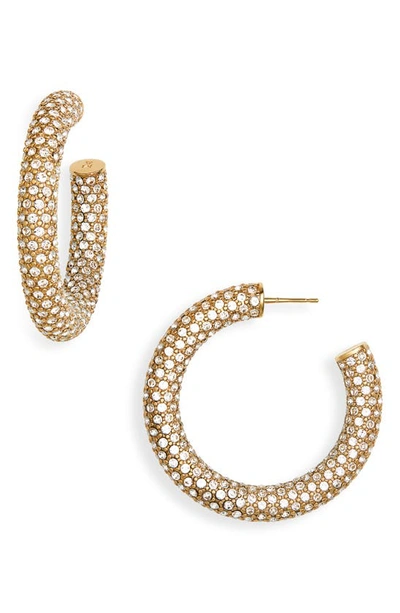Amina Muaddi Medium Cameron Hoop Earrings In Gold