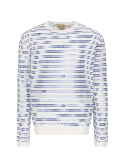 Gucci Kids Striped Long Sleeved Crewneck Sweater In Multi