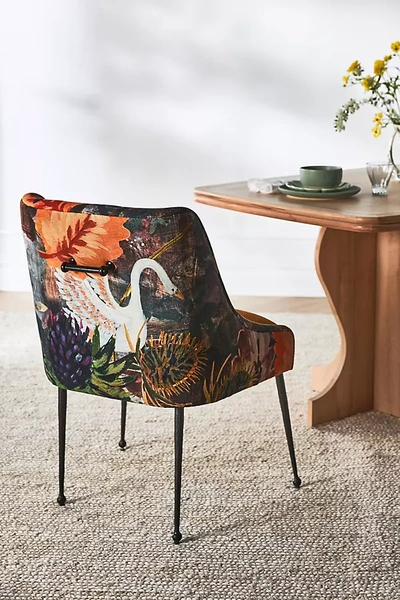 Anthropologie Velvet Lena Elowen Dining Chair In Assorted