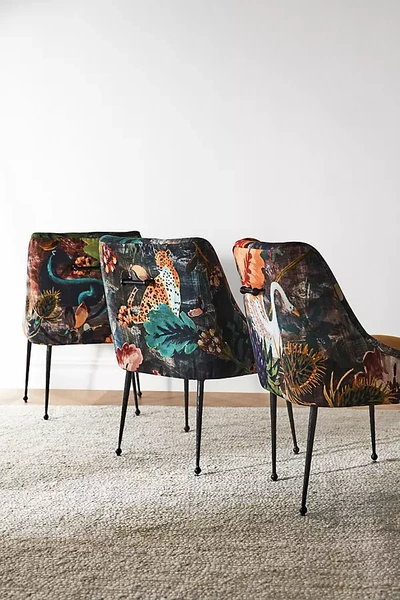 Anthropologie Velvet Lena Elowen Dining Chair In Assorted