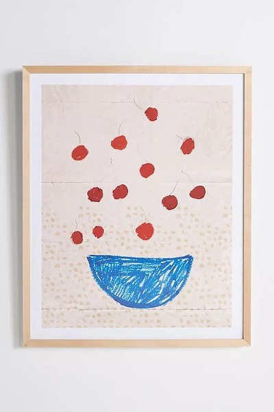Anthropologie Life's A Bowl Of Cherries Wall Art In Red
