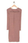 Walter Baker Tenley Long Sleeve Cutout Body-con Dress In Blush/ Grey