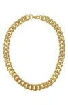 ADORNIA WATER RESISTANT 14K GOLD PLATED CURB CHAIN NECKLACE