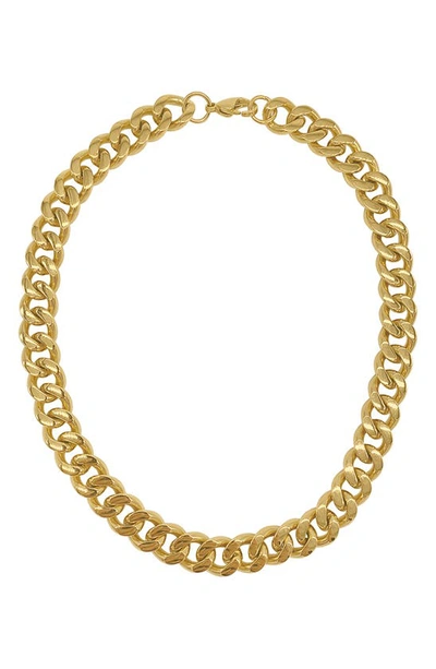 Adornia Water Resistant 14k Gold Plated Curb Chain Necklace In Yellow