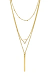 Adornia Tarnish Resistant 14k Gold Plated Layered Pendant Necklace Set In Yellow
