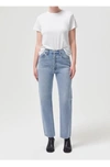 Agolde Womens Flash (med Marble Ind) Harper Straight-leg Mid-rise Denim Jeans In Ruminate