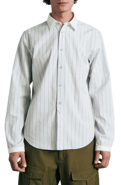 Rag & Bone Archive Stripe Button-up Shirt In White Stripe