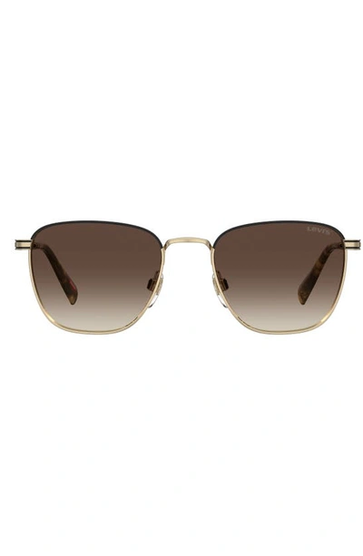Levi's 52mm Gradient Rectangular Sunglasses In Gold / Brown Gradient