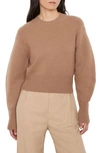Vince Wide-sleeve Wool-cashmere Sweater In Oak Buff