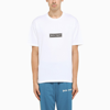 PALM ANGELS WHITE CREW NECK T-SHIRT WITH LOGO