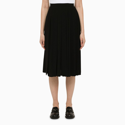 Max Mara Black Pleated Skirt