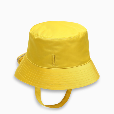 Prada Yellow Re-nylon Bucket Hat With Zip Pouch