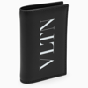 VALENTINO GARAVANI BLACK LEATHER VLTN CARD HOLDER