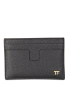 Tom Ford Logo Detail Leather Card Holder In Black
