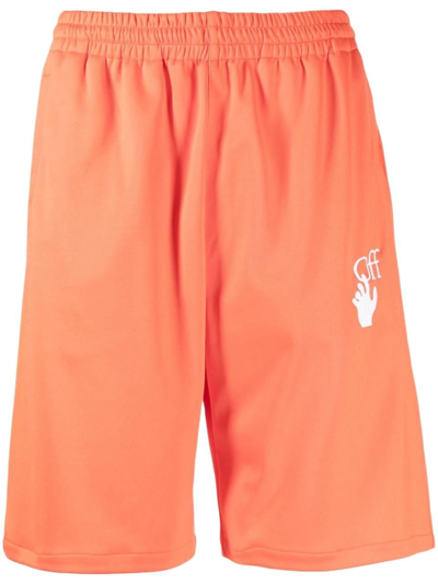 Off-white Hands Off Knee-length Shorts In Orange