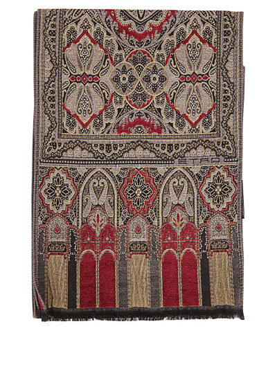 Etro Mens Grey Other Materials Scarf