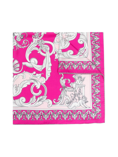 Versace Baroque Patterned Foulard 70x70 In Multicolor