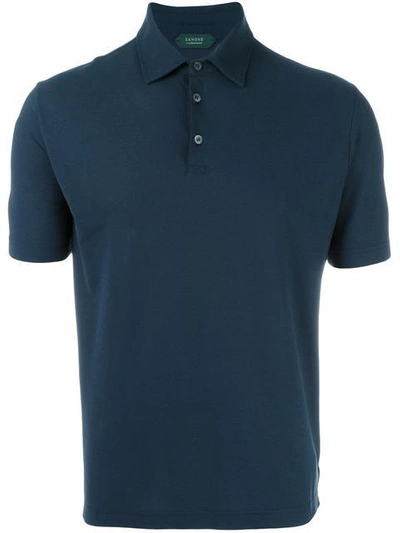 Zanone Short-sleeved Polo Shirt In Blue