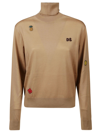 Dsquared2 Turtleneck Sweater In Brown