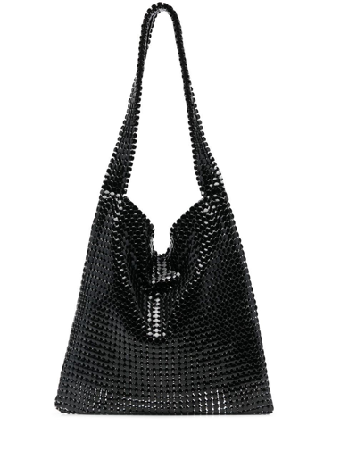 Paco Rabanne Pixel Chainmail Tote Bag In Black