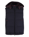 KITON MAN PADDED VEST IN NAVY BLUE QUILTED NYLON