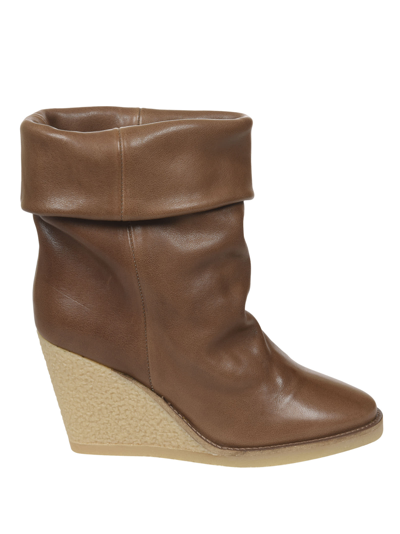 Isabel Marant 90mm Totam Leather Ankle Boots In Marrone