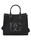 DOLCE & GABBANA LOGO PATCHED TOP HANDLE TOTE