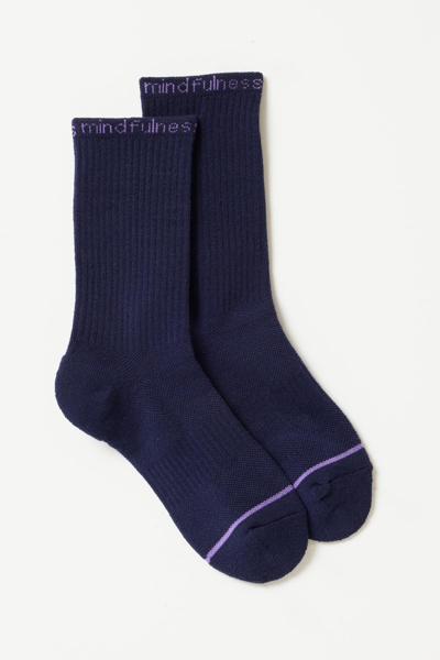 Girlfriend Collective Navy Mindfulness Crew Sock