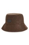 Rag & Bone Addison Recycled Polyester & Wool Bucket Hat In Espresso