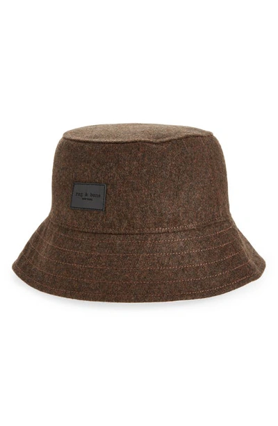Rag & Bone Addison Recycled Polyester & Wool Bucket Hat In Espresso