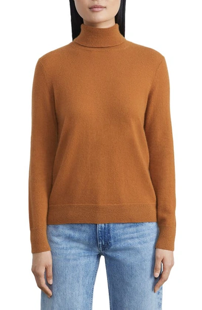 Lafayette 148 Metallic Trim Cashmere Turtleneck Sweater In Nocolor