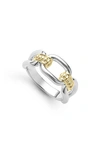 Lagos Signature Caviar Oval Link Ring In Silver Gold