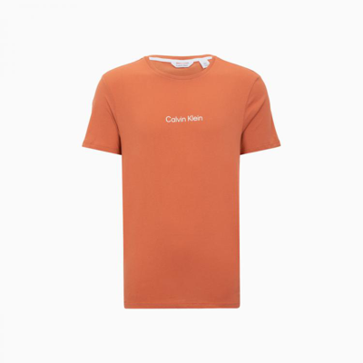 Calvin Klein Ck Jeans22春夏新款男士舒适圆领纯棉透气简约印花短袖t恤40hc236 In Orange