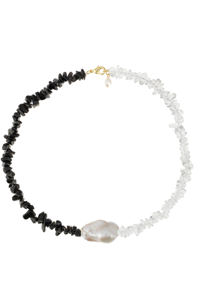 Talis Chains Chip Stone Xl Pearl Necklace- Monochrome