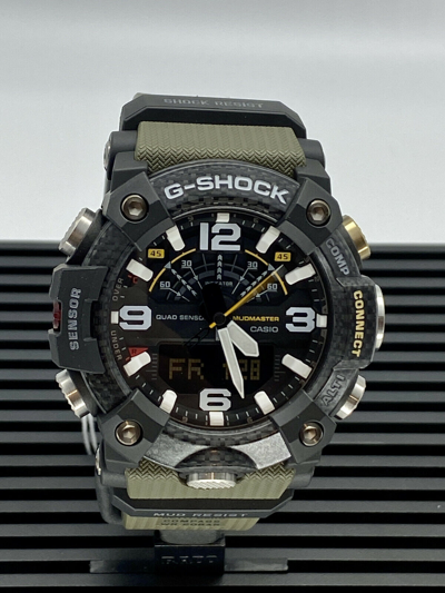 Pre-owned G-shock Casio Master Of Mudmaster Carbon Core Guard Green Ggb100-1a3