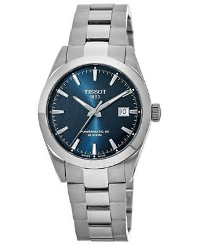 Pre-owned Tissot Gentleman Powermatic 80 Blue Dial Men's Watch T127.407.11.041.00