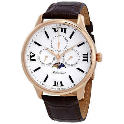 Pre-owned Mathey-tissot Edmond Moon Phase White Dial Men's Watch H1886rpi