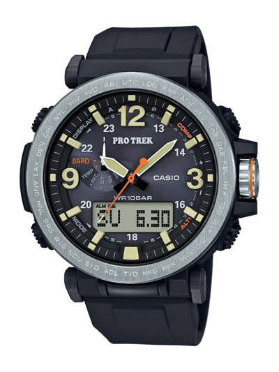 Pre-owned Casio Pro Trek Men's Tough Solar Triple Sensor 51mm Watch Prg-600-1