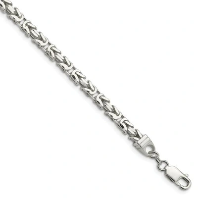 Pre-owned Accessories & Jewelry Sterling Silver Solid 5mm Plain Byzantine Bracelet W/ Lobster Clasp 8" - 9"