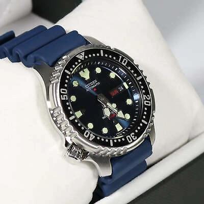 Pre-owned Citizen Promaster Sea Automatic Dive Blue Dial Watch Ny0040-17l