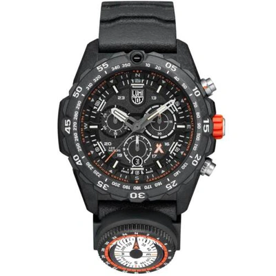 Pre-owned Luminox Bear Grylls Men's Watch Quartz Date Chronograph Black Rubber Strap 3741