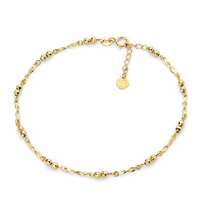 Pre-owned Wellingsale 14k Yellow Gold Bracelet - 7+1"