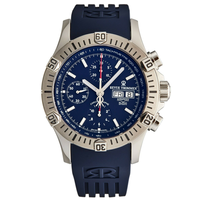 Pre-owned Revue Thommen Men's Airspeed Blue Dial Chronograph Automatic Watch 16071.6826