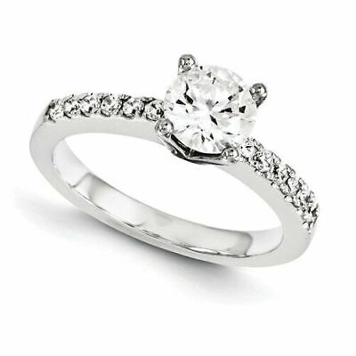 Pre-owned Ttrings Diamond Engagement Ring Band 14k White Gold 1.51 F Vs2 Round Prong & Pave Set