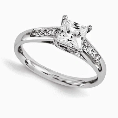 Pre-owned Ttrings 14k White Gold Princess Cut Diamond Engagement Ring 1.64 Carat F Vs2 Prong Set