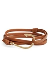 Miansai Men's Hook Leather & 18k Goldplated Bracelet In Brown