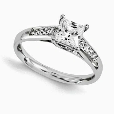 Pre-owned Ttrings 14k White Gold Diamond Engagement Ring 1.64 Carats F Vs2 -princess Cut Channel