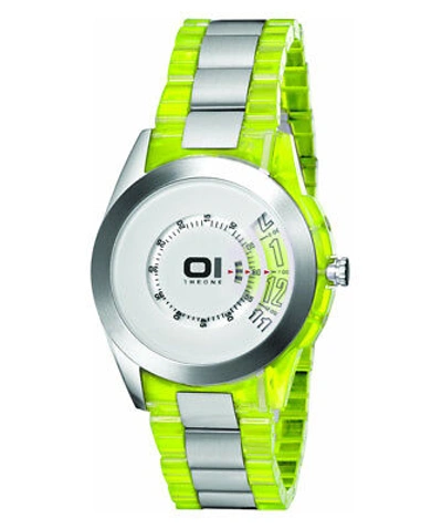 Pre-owned 01 The One Genuine  Spinning Wheel An08g01 Classic Analog Watch Enamel Bezel In Antique White