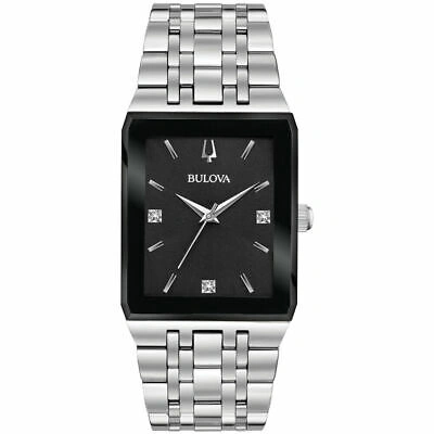 Pre-owned Bulova 96d145 Quadra 30mm Men's Stainless Steel Watch